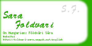 sara foldvari business card